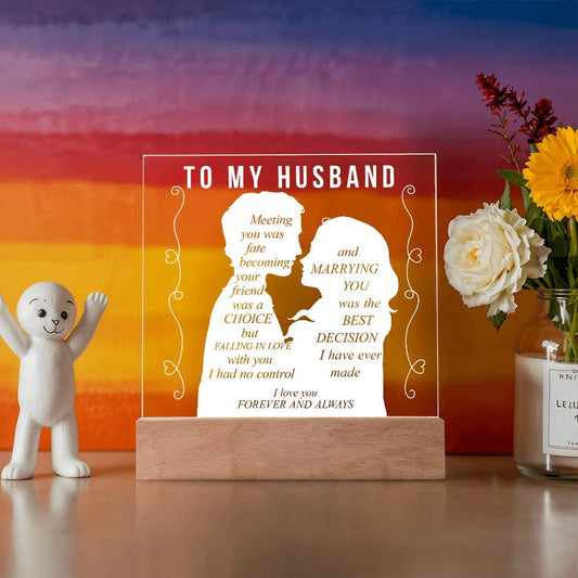 To My Husband | Printed Square Acrylic Plaque